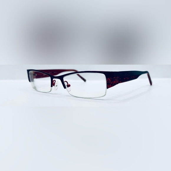 Vintage Dakota Smith Affliction Black Oval Half-Rim Sunglasses Frames Only - Picture 2 of 8